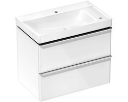 Hansgrohe Xelu Q - Wastafelkast, 63x78x50 cm, 2 laden, glanzend wit/chroom 54380000