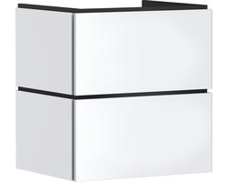 hansgrohe Xilesa E - Badmeubel - 580/470mm maat - 2 lades - Push-open lades - Voor wastafel - Mat Wit