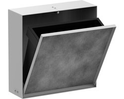 hansgrohe XtraStoris Rock afvalemmer, inbouw, betegelbare deur, 390x100x390mm, 4 liter inhoud, 56089700