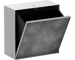 hansgrohe XtraStoris Rock afvalemmer, inbouw, betegelbare deur, 390x140x390mm, 6 liter inhoud, 56090700