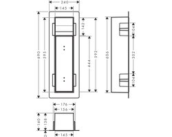 Hansgrohe XtraStoris Rock - Toiletrolhouder met toiletborstel, met deur, mat zwart 56062670