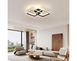 Haobosic - 42W 4725LM LED-plafondlamp, vierkante plafondlamp met natuurlijk licht 4500K, moderne plafondlamp van acryl voor woonkamer, slaapkamer, keuken en badkamer, 59 cm, zwart