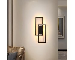 Haobosic - LED wandlamp, 28W, 3275lm, decoratief en modern, warm wit 3000K, zwart, ideaal voor binnenverlichting in een slaapkamer, woonkamer