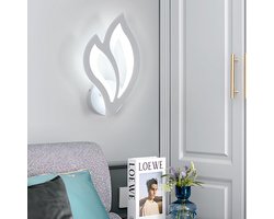 Haobosic - Moderne 13W LED-bloemwandlamp, wit, 6500K, koel wit licht, ideaal voor hal, slaapkamer, woonkamer