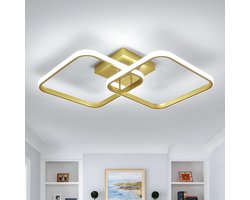 Haobosic - Moderne LED plafondlamp 42W 4725lm, vierkant 3000K, aluminium, voor woonkamer, slaapkamer, keuken, hal, badkamer, 64cm