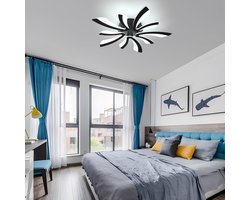 Haobosic - Moderne plafondlamp, 50W, 5625lm, LED-verlichting, ideaal voor woonkamer of slaapkamer, 72cm, 6500K koelwit licht, zwart