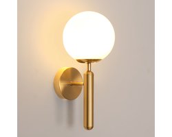 Haobosic - Moderne wandlamp voor binnen, E27 gouden wandlamp, creatieve glazen bol wandlamp, zonder lamp
