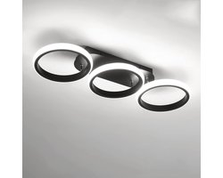Haobosic - ronde plafondlampen, moderne zwarte LED-plafondverlichting, geschikt voor gangen, entrees, slaapkamers, balkons, gangpaden en restaurants. 220V, 30W (koel) (koel) (koel)
