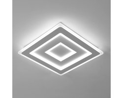 Haobosic - Vierkante LED-plafondlamp 52W 5850LM wit acryl plafondlamp, perfect voor slaapkamer, woonkamer, gang, wit licht 6500K, afmetingen 40 cm