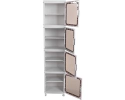 Haofy Opbergkast, Opbergdozen Tier Organizer met Wielen, Ruimtebesparend voor Slaapkamer en Kantoor Opbergkast, Kunststof Constructie, 4 Opbergkasten