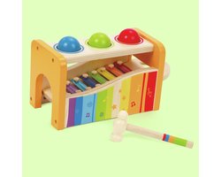Hape Hamerbank met Xylofoon - Houten Muziekspeelgoed voor Peuters vanaf 12 Maanden