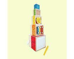 Hape Muzikale Stapelblokken Set – 5 Houten Instrumenten voor Peuters vanaf 18 Maanden