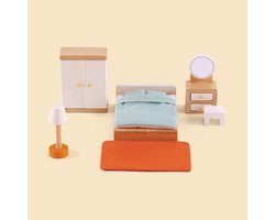 Hape Slaapkamer – Poppenhuis Meubels Set, 9-delig, voor kinderen vanaf 3 jaar