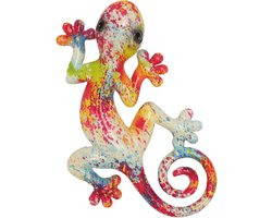 Happiness Wisdom Hand Painted Colorfast 3D Lizard Art Wall Sculpture voor Fridge Fences Porches - Muurdecoratie - Unieke Wandkunst