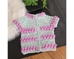Happy Bebie | Baby | Jasje | Vestje | Kraamkado | Gehaakt | Handmade