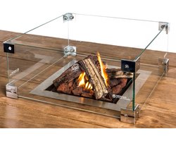 Happy Cocooning Glazen Ombouw Cocoon Table Inbouwbrander - Vierkant 40 X 40 X 17 Cm