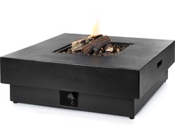 Happy Cocooning Hestia vierkant met ronde brander zwart 107 x 107 x 36 cm
