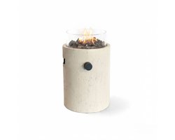 Happy Cocooning Lumi Stone Travertin - Luxe Tafelhaard op Gas - Ø 21,5 cm - Tafelbrander