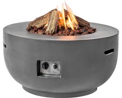 Happy Cocooning Vuurtafel Bowl Rond - �91 cm - Antraciet + Gasdrukregelaar