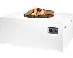 Happy Cocooning Vuurtafel Rechthoek - Wit + Gasdrukregelaar