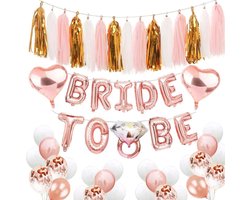 Happy Goods Bride to Be Versiering - Ballonnen & Accessoires - 32 Stuks - Vrijgezellenfeest Vrouw - Team Bride - Bachelorette Party - Slingers