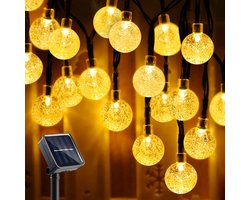 Happy Goods Solar Tuinverlichting op Zonneenergie - 50 LED Lichtsnoer Buiten - 5 m Verlicht + 2 m Snoer - Buitenverlichting Lichtslinger - Lichtsnoeren