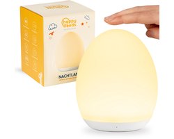 HAPPY NEEDS® Nachtlampje - Bedlampje baby & kinderen - incl. E-book Slaapgids - Dimbaar - USB Oplaadbaar - Wit warm licht - 8 RGB kleuren - Geschikt voor alle leeftijden - Babykamer en slaapkamer - Leeslampje