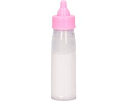 Happy People poppen melkflesje - 12,5 cm - kunststof - poppenaccessoires - speelgoed