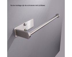 Happy Tears | Luxe Keukenrolhouder | Zelfklevende Rolhouder | Keukenpapier | Handdoekhouder | Handdoek | Geschikt voor in de Badkamer - Toilet - Keuken | Badkamer Accessoires | Keuken Accesoires | Zilver