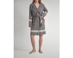 Happy Towels - Sauna Badjas met Capuchon - Antraciet - S/M - Zacht Bamboegaren & Biokatoen - OPRUIMING