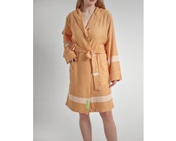 Happy Towels - Sauna Badjas met Capuchon - Sahara - S/M - Zacht Bamboegaren & Biokatoen – OPRUIMING
