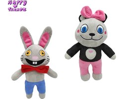 Happy Trendz® Mr. Hopps' Playhouse knuffels Mr Hopp & Miss Bo - karakter pluche 2 stuks - Mr Hopp & Miss Bo - 2 stuks Must have knuffels -