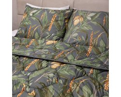 HappyBed Dekbed zonder overtrek 140x220 - Bedrukt dekbed zonder hoes - Hoesloos Dekbed met Print - Wasbaar - Eenpersoonsdekbed - Golden Foliage
