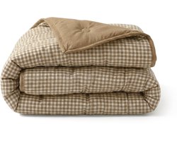 HappyBed Dekbed zonder overtrek 160x200 - Bedrukt dekbed zonder hoes - Hoesloos Dekbed met Print - Wasbaar - Twijfelaar dekbed - Mokka