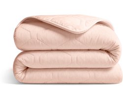 HappyBed Dekbed zonder overtrek 160x200 - Bedrukt dekbed zonder hoes - Hoesloos Dekbed met Print - Wasbaar - Twijfelaar dekbed - Soft Peach
