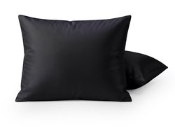 HappyBed Kussenslopen Zwart 60x70 cm - Kussensloop set 2 stuks - 100% - Ultieme slaapcomfort