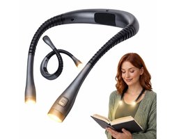 HappyLEDS® Neklamp Oplaadbaar – Nekleeslamp voor Boek & Haakwerk – Leeslampje voor in Bed – Flexibel – 3 Lichtkleuren