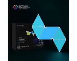 HappyLEDS® Triangle LED Lights - Wandlamp Binnen – RGB LED Verlichting - Gaming Accesoires – Triangle Led Panelen - Google Home & Alexa - 6 Stuks