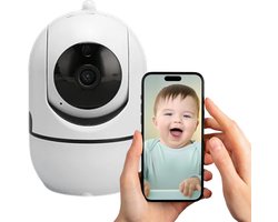 HappyLiving Babyfoon met Camera en App - Babyfoons met Beweeg en Geluidsdetectie - Baby monitor - FULL HD - Baby Camera - Night Vision for Baby/Nanny - Wit