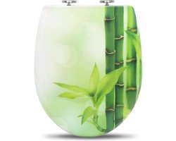 Happyment Antibacteriële Toiletbril Bamboe groen - Met Softclose - Universeel - Toiletbrillen - WC Bril - Toiletzitting