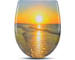 Happyment Antibacteriële Toiletbril - Met Softclose - Universeel - Toiletbrillen met zon print - WC Bril - Toiletzitting