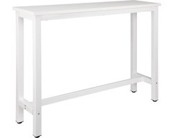 Happyment Bartafel deluxe - Bartafel voor Binnen - Rechthoekig - Metaal - Wit - 140x40x100cm