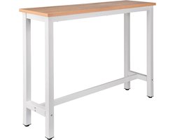 Happyment Bartafel deluxe - Rechthoekig - Bartafel voor Binnen - Metaal - Wit/bruin - 140x40x100cm