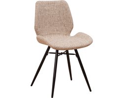 Happyment Eetkamerstoel Gelar - Keukenstoel - Stof - Stoel - Metalen Poten - Hoge Rug - Chenille Bekleding - Woonkamer - Eetkamer