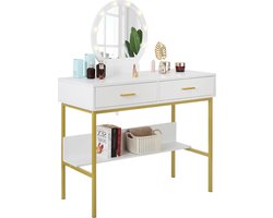 Happyment Kaptafel Deluxe - met hangende spiegel - Kinderen & volwassenen - Make up tafel voor meisjes - Black friday - Kerstcadeau