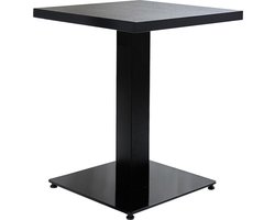 Happyment Statafel Deluxe - Vierkant - Bartafel voor Binnen - Metaal/Hout - Partytafel - Zwart - 80x80x74cm