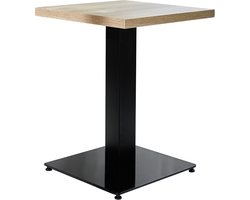 Happyment Statafel modern - Vierkant - Bartafel voor Binnen - Metaal/Hout - Partytafel - Bruin - 80x80x74cm