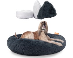Happysnoots Donut Hondenmand 120cm - Grijs Hondenbed - Dog Bed - Wasbaar Hondenkussen
