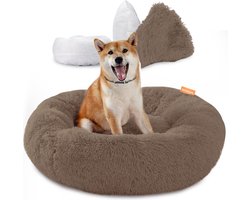 Happysnoots Donut Hondenmand 80cm - Bruin Hondenbed - Dog Bed - Hondenkussen Wasbaar