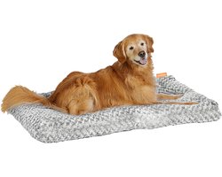 Happysnoots Hondenkussen 100x70cm - Groot - Fluffy - Luxe Hondenbed - Dog Bed - Wasbaar - Grijs